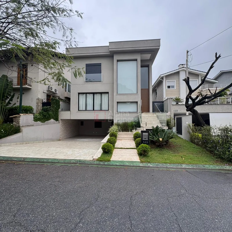 Fachada principal ou destaque de Casa com 4 suítes, 390 m² – venda por R$ 4.800.000 ou aluguel por R$ 28.000/mês – Alphaville 4 – Santana de Parnaíba/SP - Alphaville 4