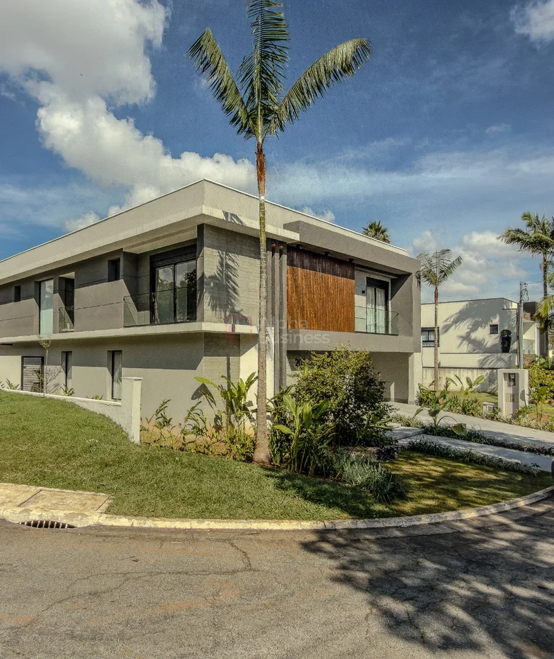 Fachada principal ou destaque de Casa nova mobiliada com 5 suítes à venda, 411 m² por R$ 5.320.000 – Alphaville 5 – Santana de Parnaíba/SP - Alphaville 5