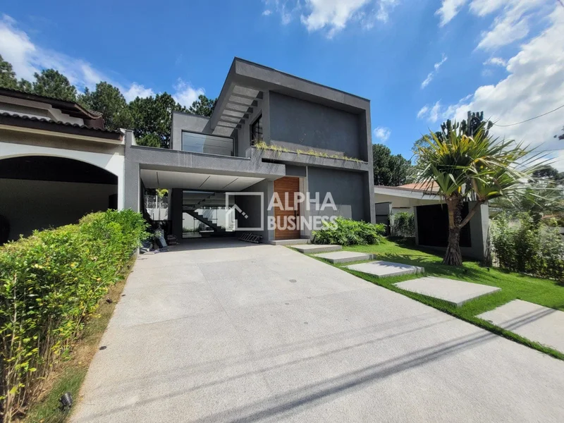 Fachada principal ou destaque de Casa mobiliada com 4 suítes, 320 m² – venda por R$ 4.700.000 ou aluguel por R$ 35.000/mês – Alphaville 4 – Santana de Parnaíba/SP - Alphaville 4